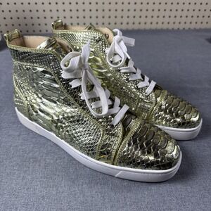 Christian Louboutin Orlato Python "Metallic" High Top Sneakers 43 1/2